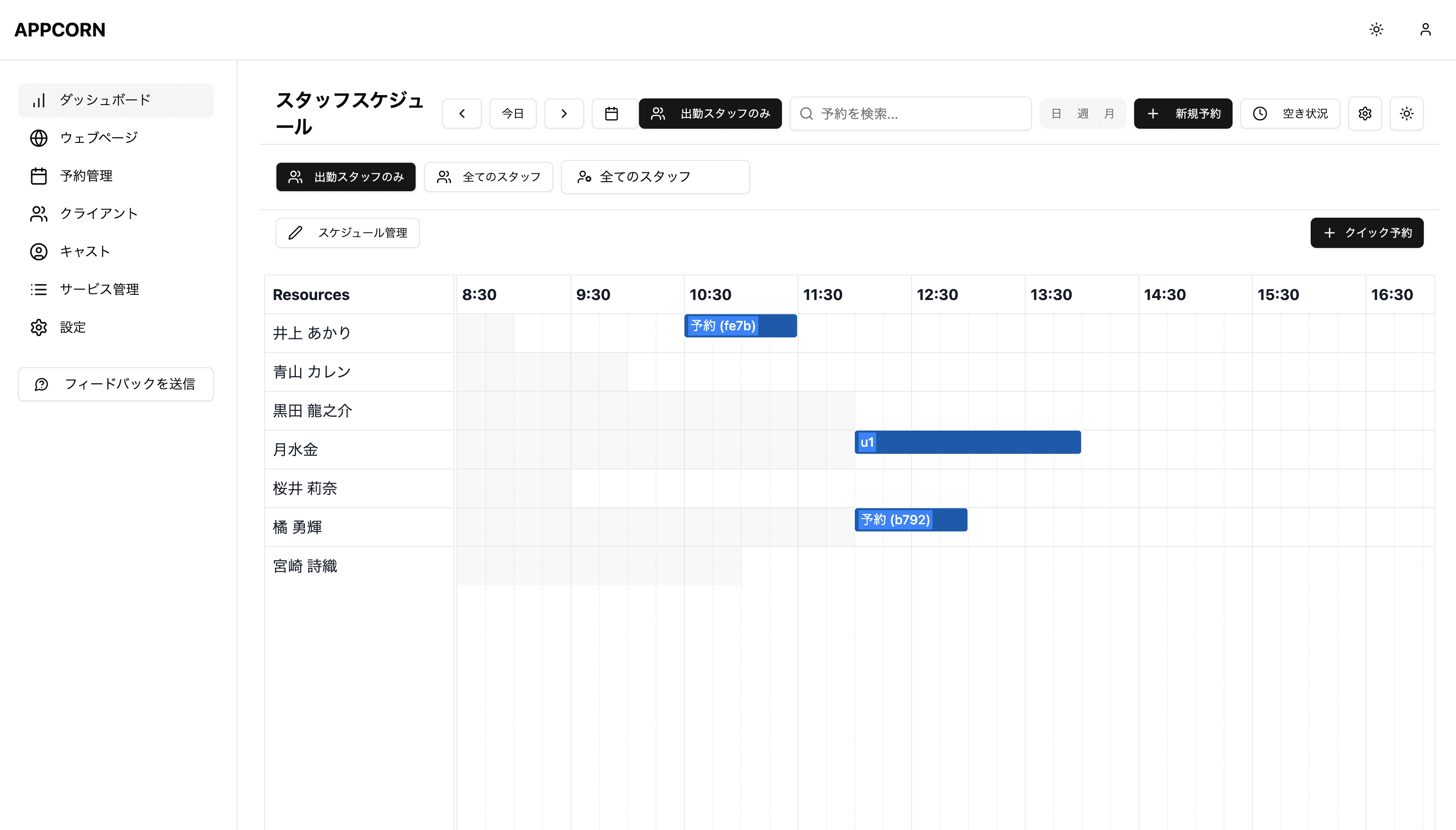 AppCorn dashboard